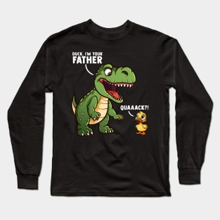 Funny Duck Dinosaur Gifts Men Kids Women Funny Dinosaur Long Sleeve T-Shirt